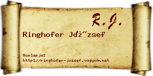 Ringhofer József névjegykártya